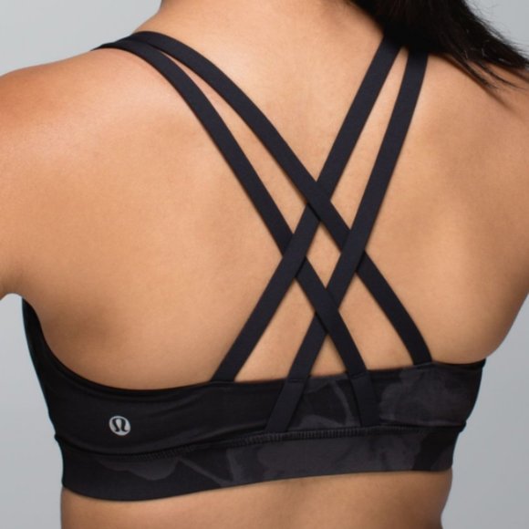 lululemon athletica Other - Black Lululemon Energy Sports Bra Strappy Floral 8